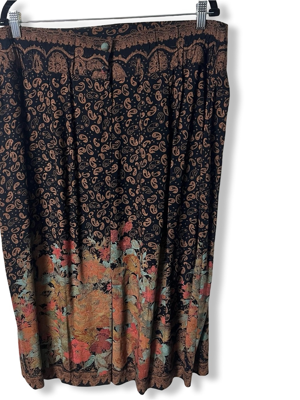 A.C. Sport Vintage Black Paisley Floral Open Jacket Maxi Skirt Set Sz 22W 24W - Picture 9 of 16
